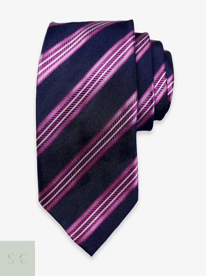 Corbata Clásica de Seda a Rayas Diagonales 1