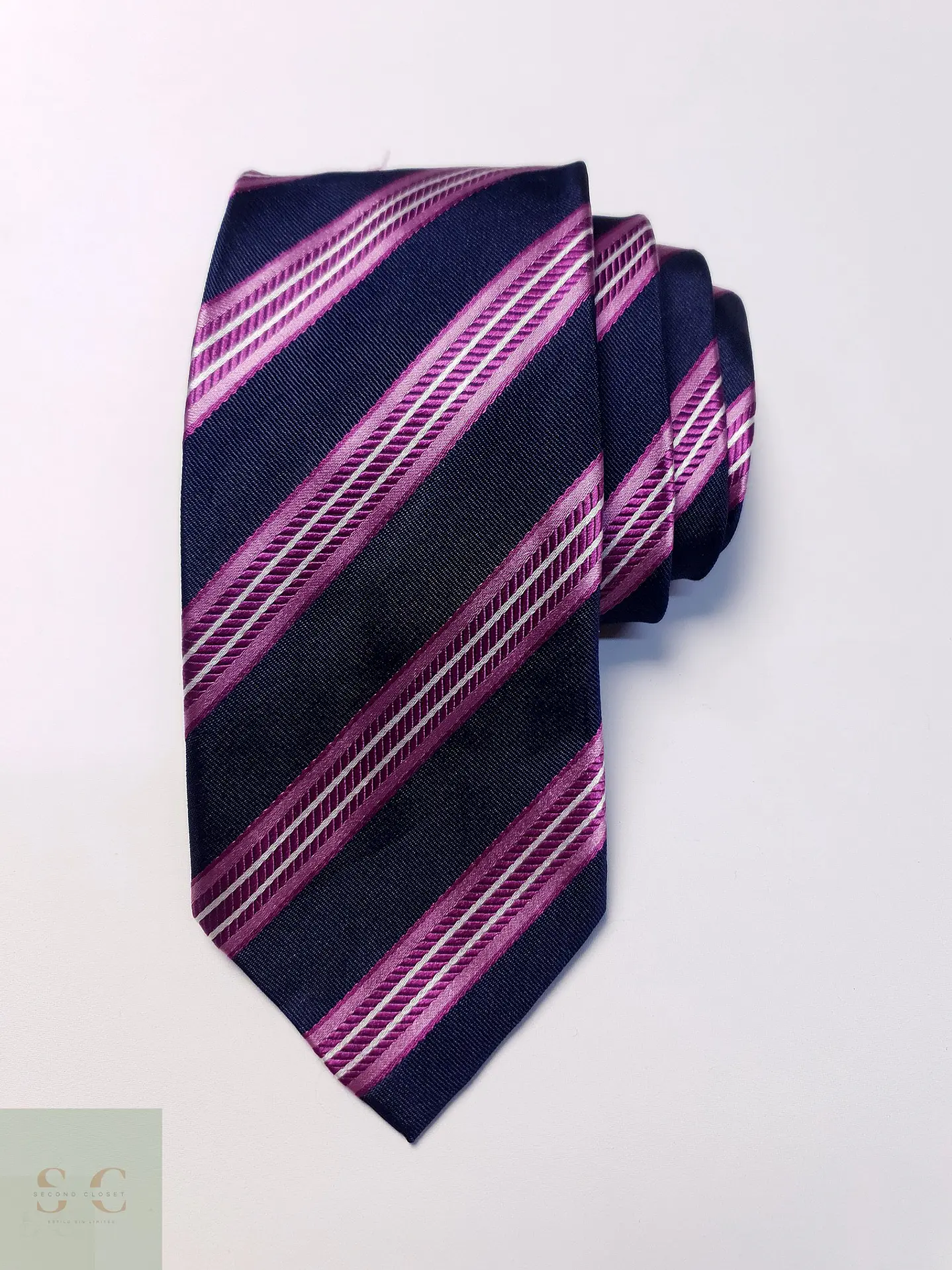 Corbata Clásica de Seda a Rayas Diagonales 2
