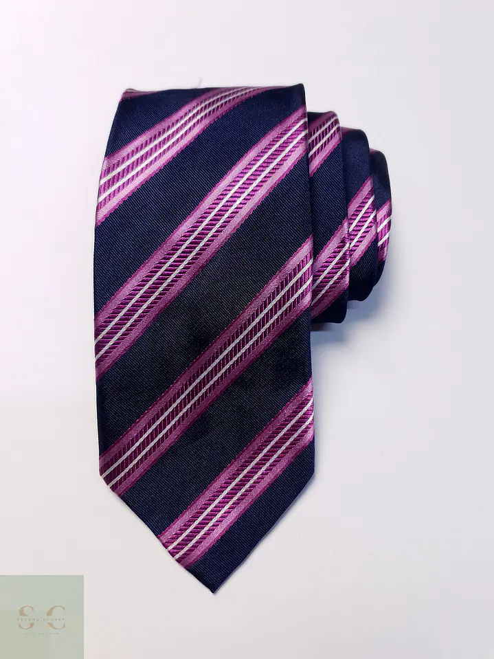 Corbata Clásica de Seda a Rayas Diagonales 2