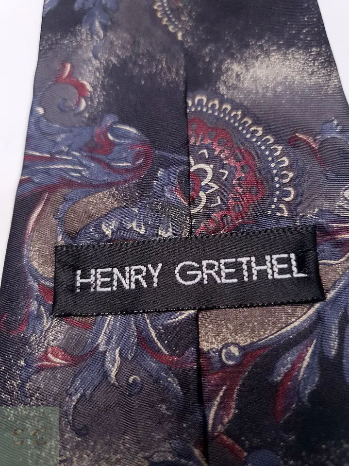 Corbata de Seda en Patrón Paisley Henry Grethel 3