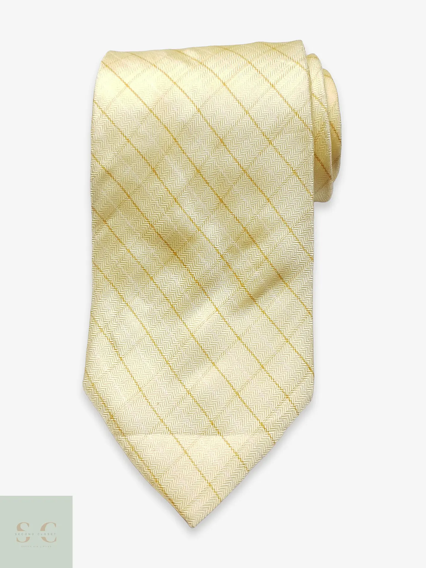 Corbata de Seda Tejida en Espiga a Cuadros Tie Rack 1