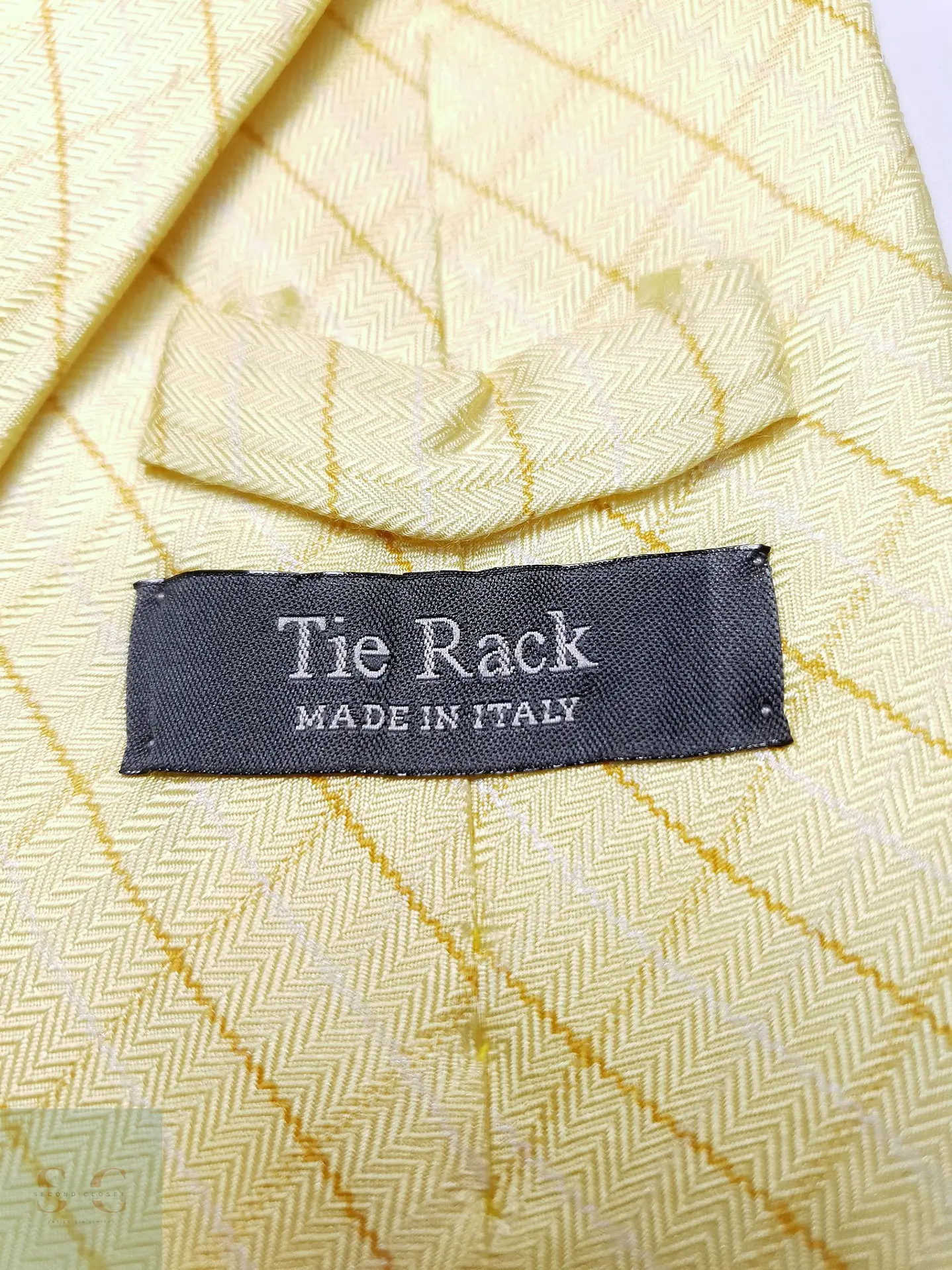 Corbata de Seda Tejida en Espiga a Cuadros Tie Rack 3