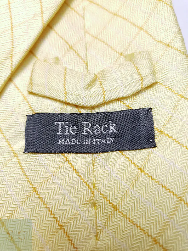 Corbata de Seda Tejida en Espiga a Cuadros Tie Rack 3