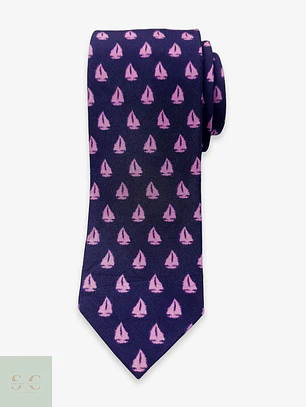 Corbata de Seda Estampada con Motivo Náutico Blick.