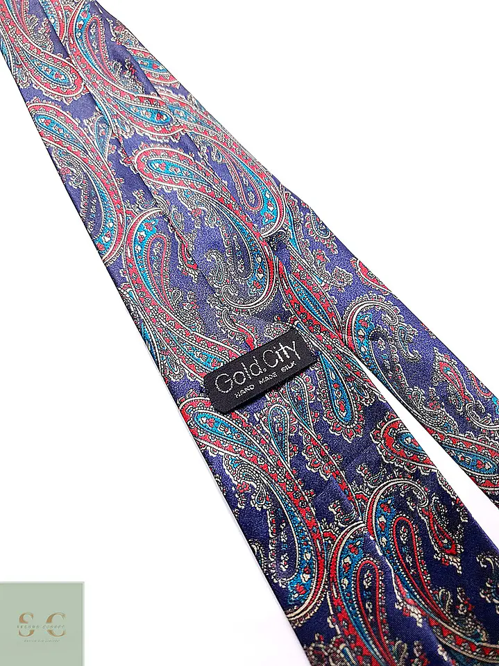 Corbata de Seda en Patrón Paisley Gold City 3
