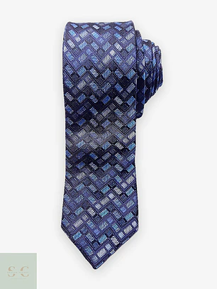 Corbata de Seda Tejida con Patrón Geométrico Atwardson