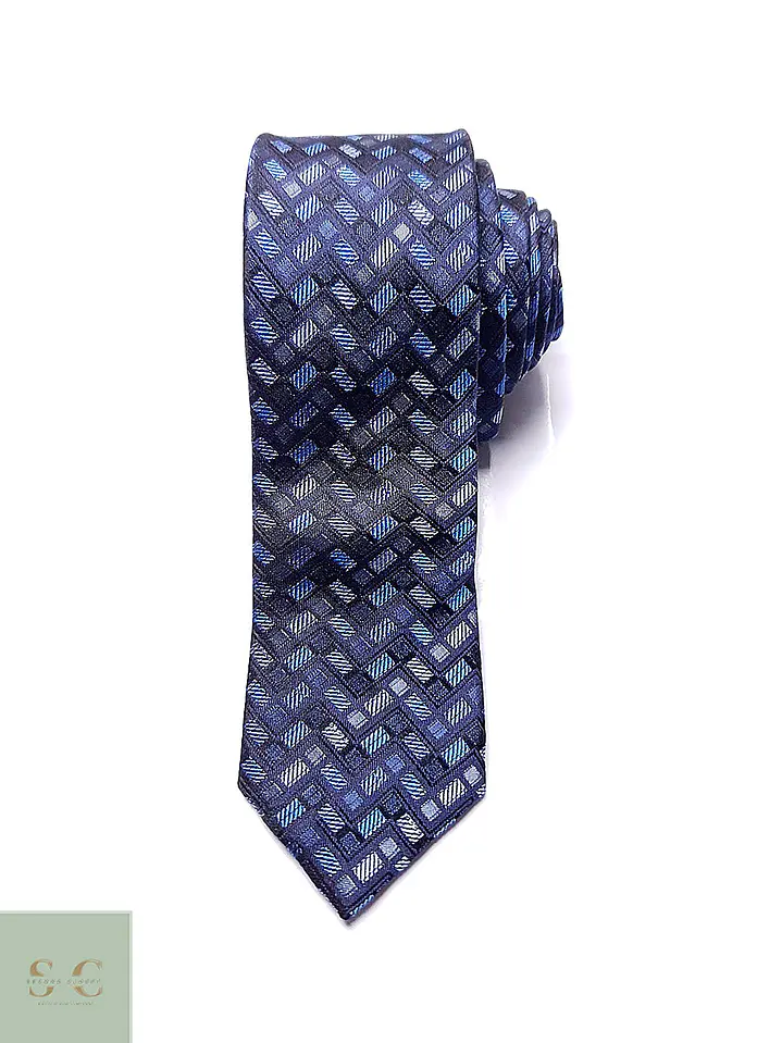 Corbata de Seda Tejida con Patrón Geométrico Atwardson 2