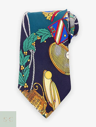 Corbata de Seda Estampada Temática Alcione