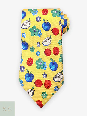Corbata de Seda con Estampado Frutal Wallstreet Business Tie