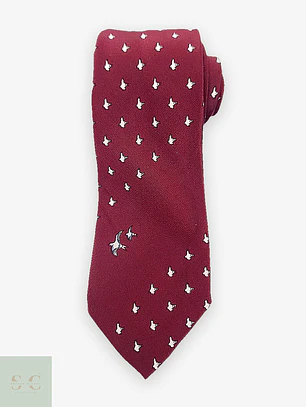 Corbata de Seda Granate con Motivo de Aves Reine Seide