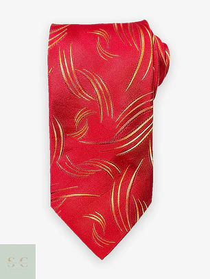 Corbata de Seda con Motivo Jacquard Abstracto Pavone