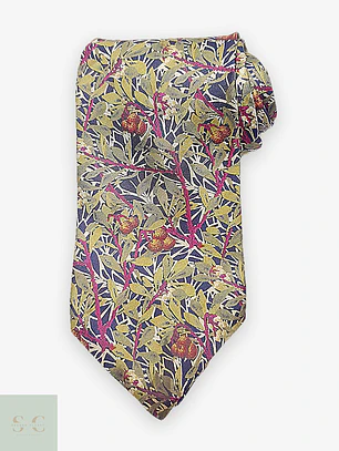 Corbata de Seda con Estampado Botánico Giorgio Sant'Angelo