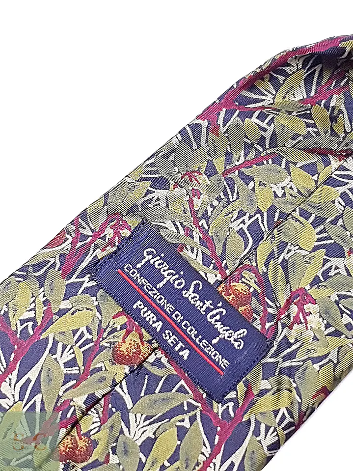Corbata de Seda con Estampado Botánico Giorgio Sant'Angelo 3