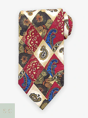 Corbata de Seda Patchwork Paisley Frederic A