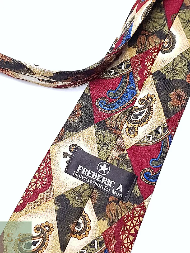 Corbata de Seda Patchwork Paisley Frederic A 3
