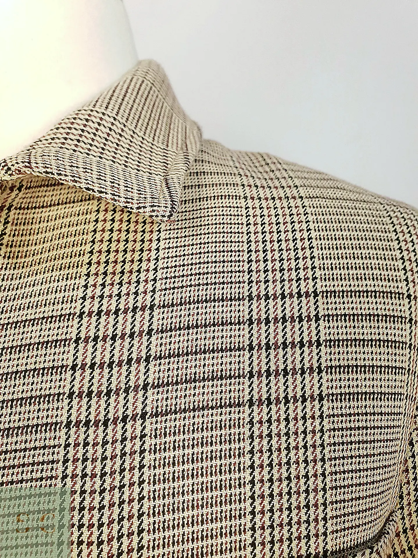 Chaqueta Corta Blouson en Cuadrillé Beige Zara Talla M 9