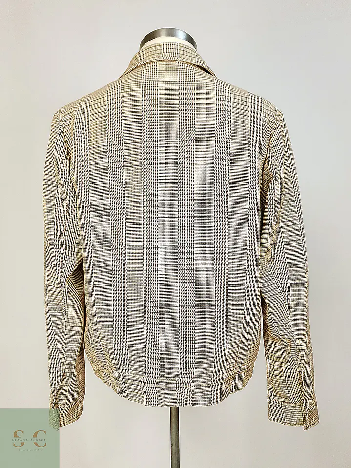 Chaqueta Corta Blouson en Cuadrillé Beige Zara Talla M 13