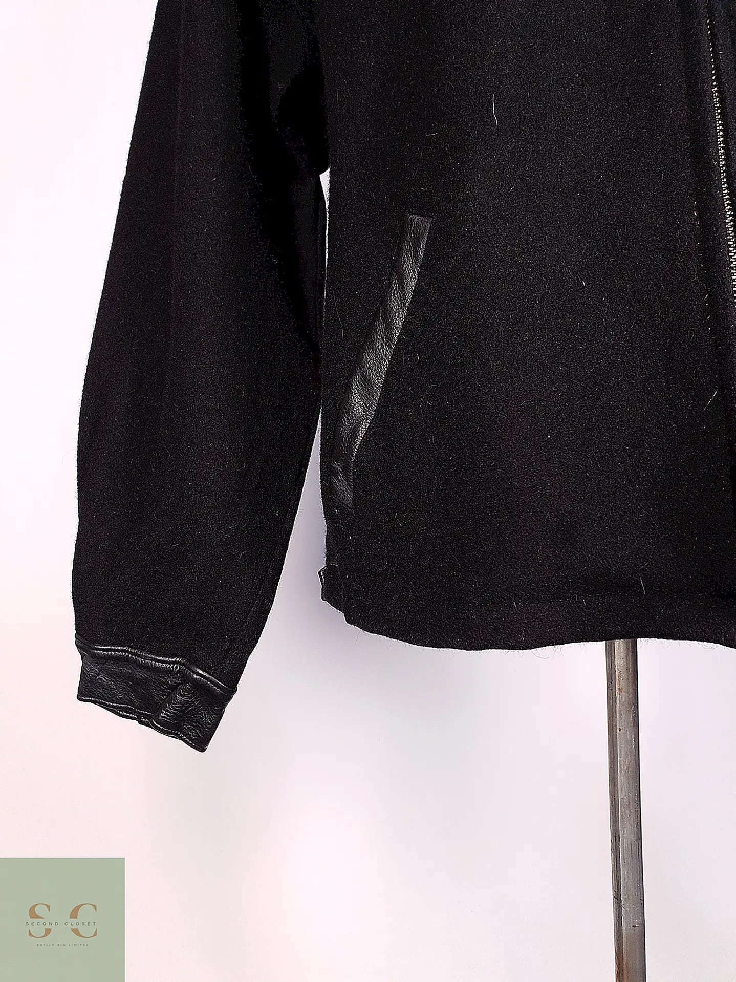 Chaqueta Varsity de Paño de Lana y Cuero Roots Talla L/XL 3