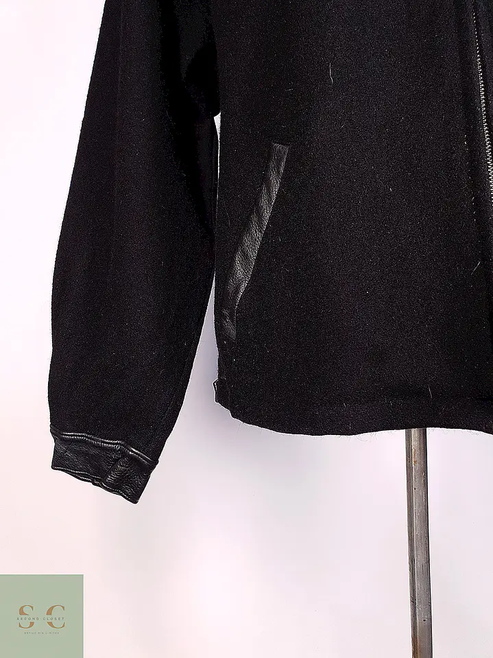 Chaqueta Varsity de Paño de Lana y Cuero Roots Talla L/XL 3