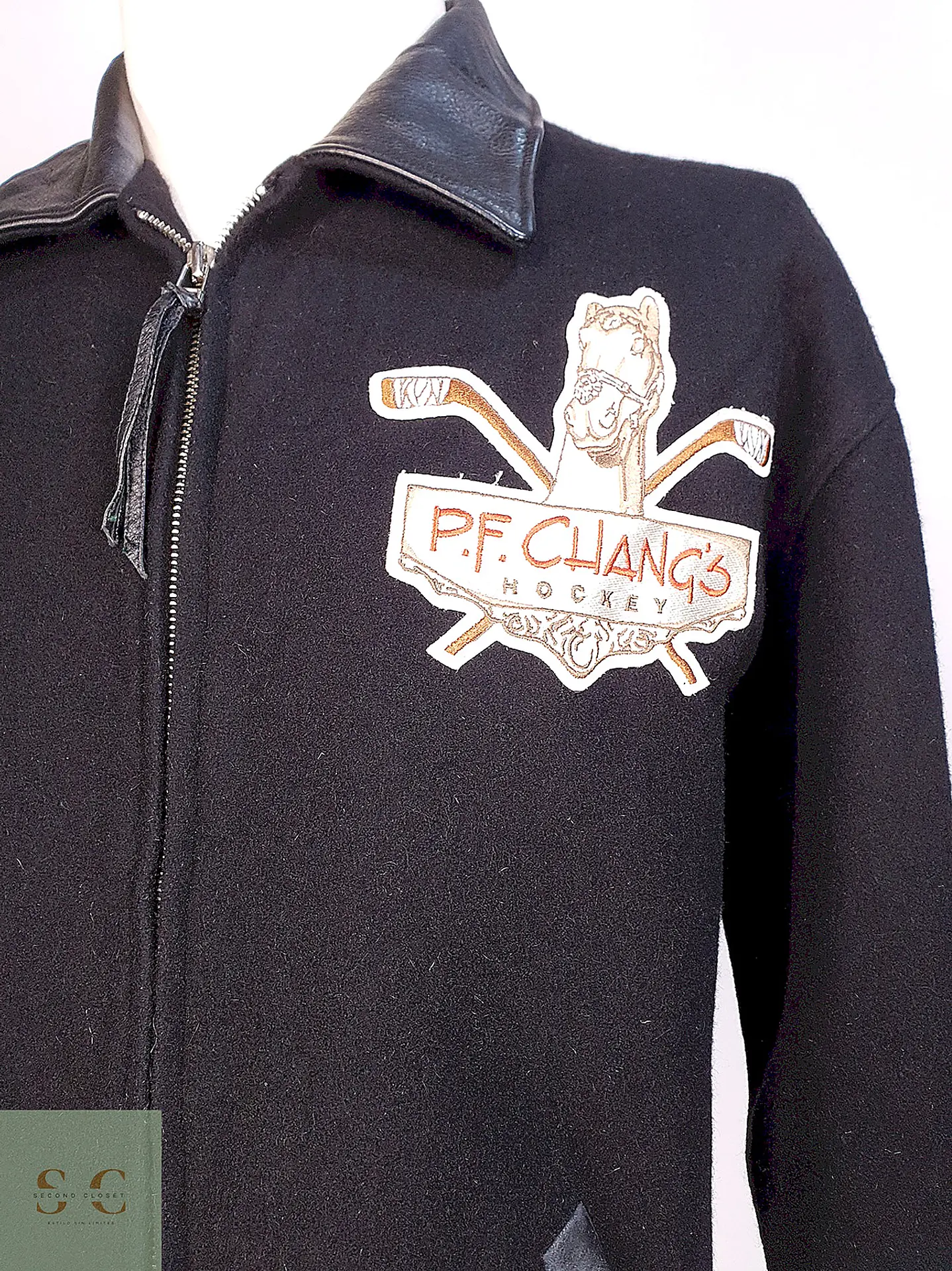 Chaqueta Varsity de Paño de Lana y Cuero Roots Talla L/XL 6