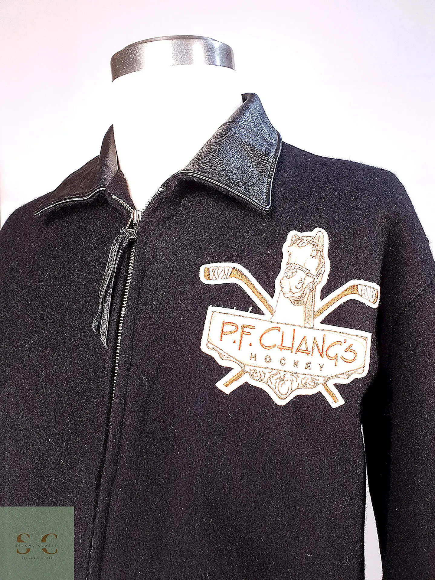 Chaqueta Varsity de Paño de Lana y Cuero Roots Talla L/XL 8