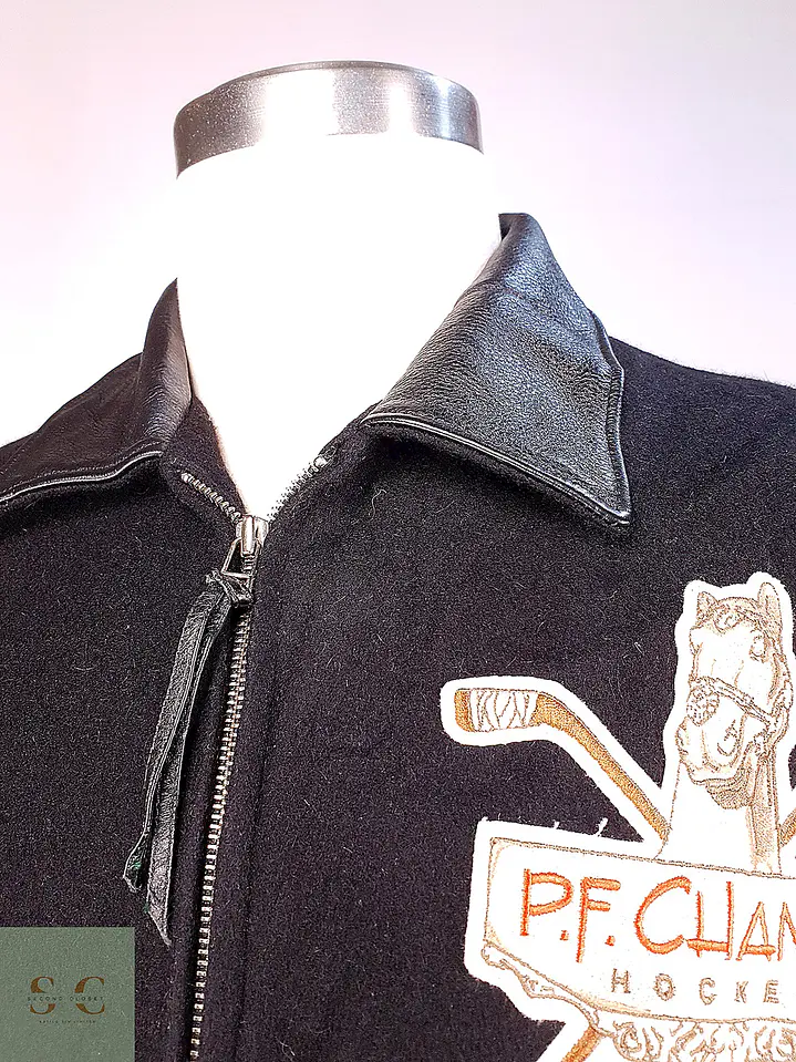 Chaqueta Varsity de Paño de Lana y Cuero Roots Talla L/XL 9