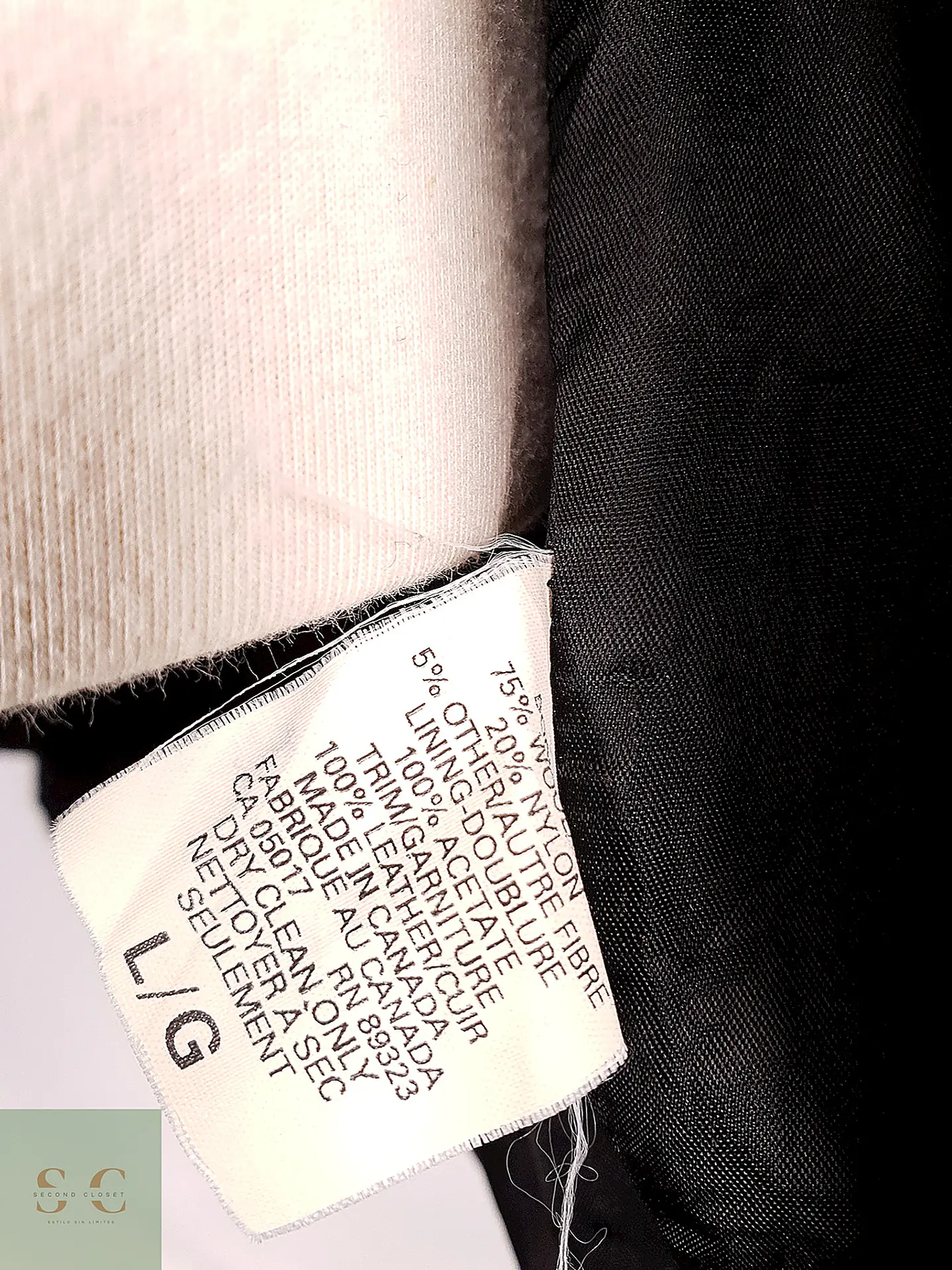 Chaqueta Varsity de Paño de Lana y Cuero Roots Talla L/XL 10