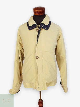 Chaqueta Casual Vintage con Cuello de Contraste Louis Philippe Talla XL