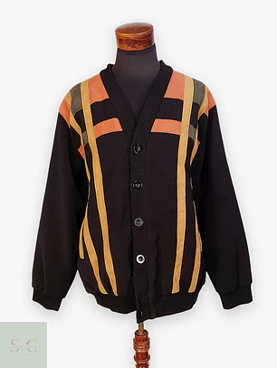 Chaqueta Cardigan de Punto Geométrico Roger Kent Talla XXXL