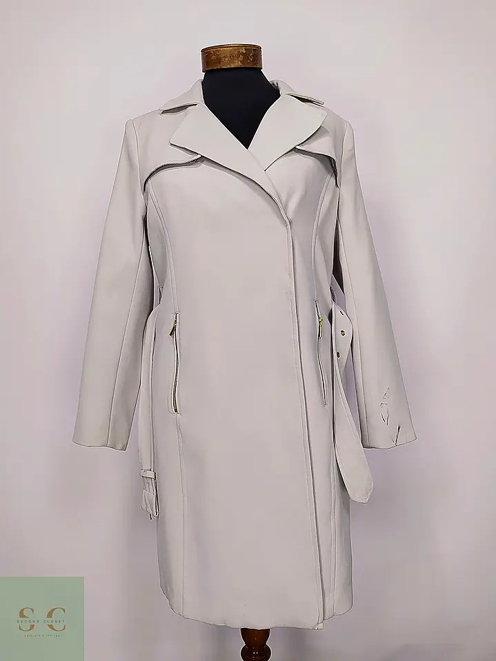 Trench Clásico Cruzado Blanco Perla H&M Talla S/SM 2