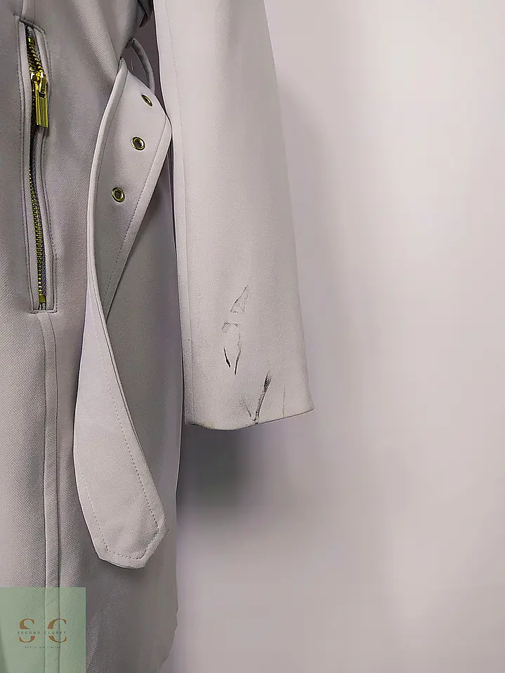 Trench Clásico Cruzado Blanco Perla H&M Talla S/SM 6