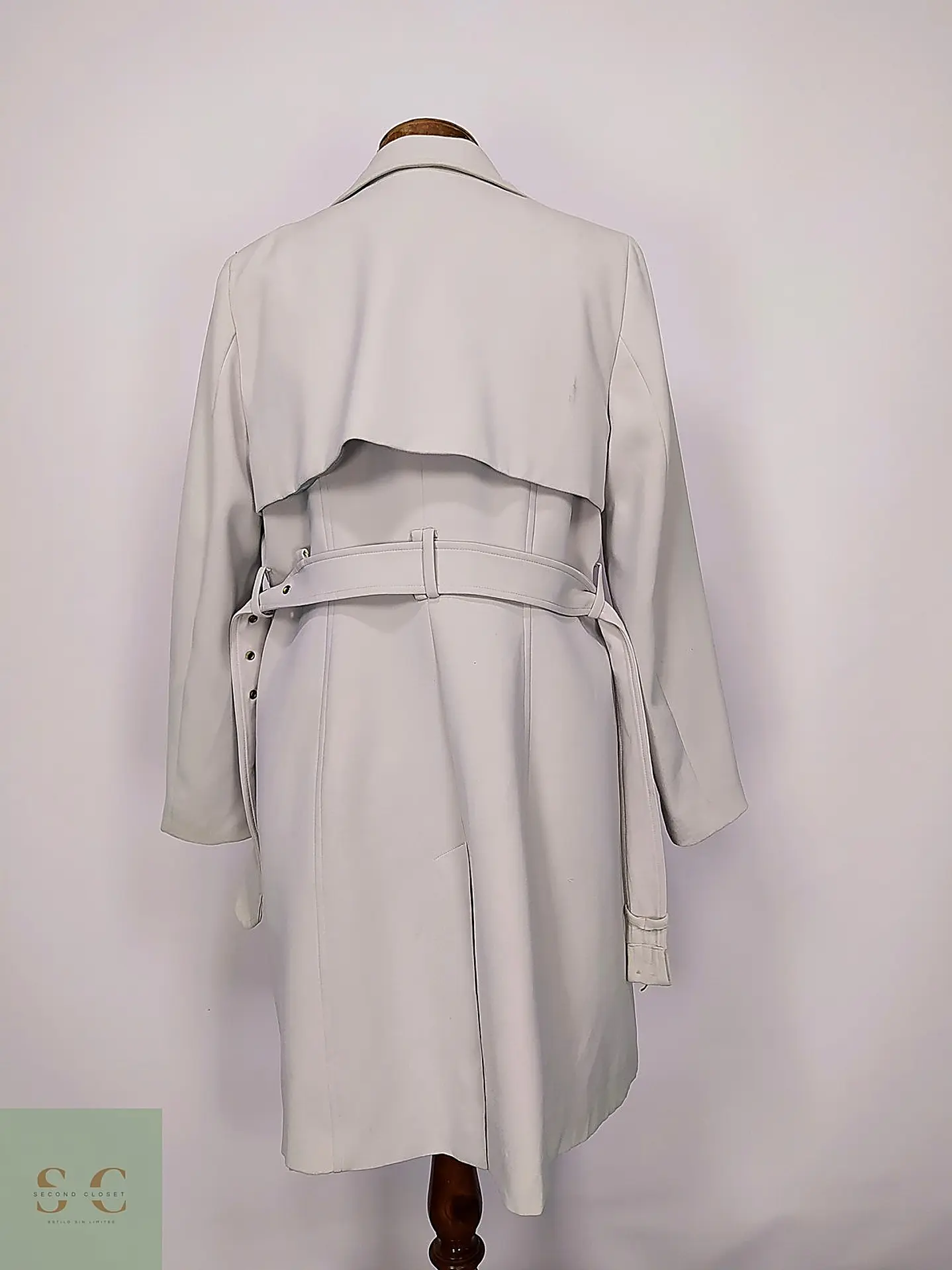 Trench Clásico Cruzado Blanco Perla H&M Talla S/SM 8
