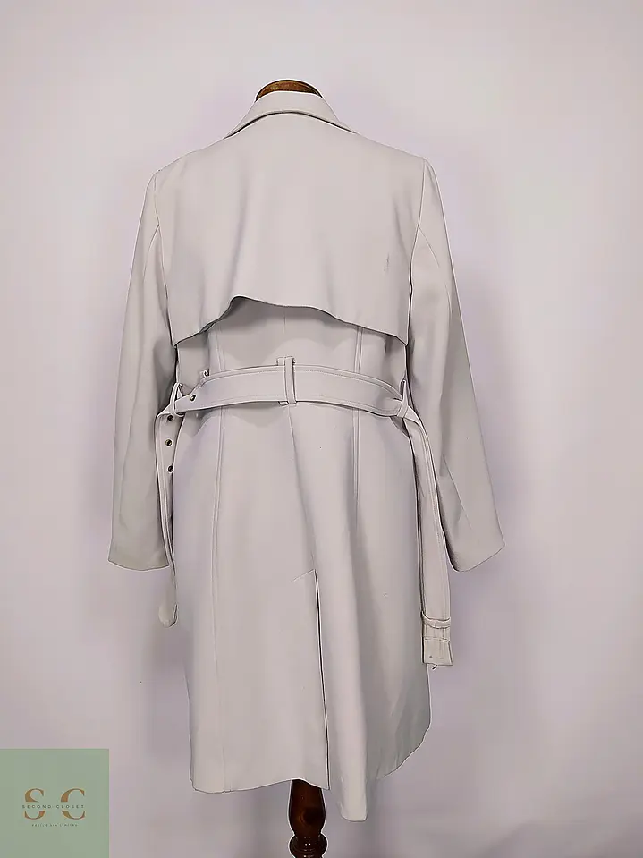 Trench Clásico Cruzado Blanco Perla H&M Talla S/SM 8