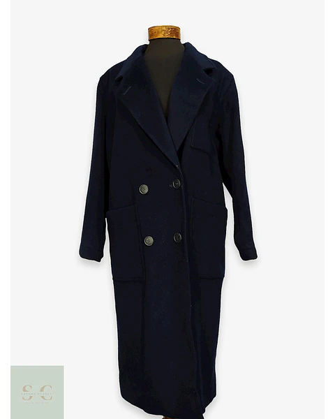 Abrigo Sobretodo de Lana Azul Marino Morton Bernard Talla L/XL