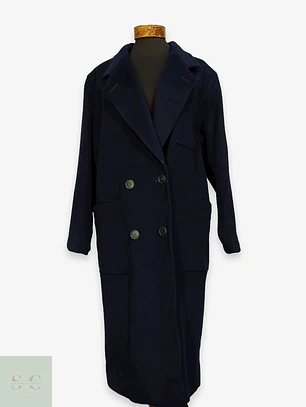 Abrigo Sobretodo de Lana Azul Marino Morton Bernard Talla L/XL