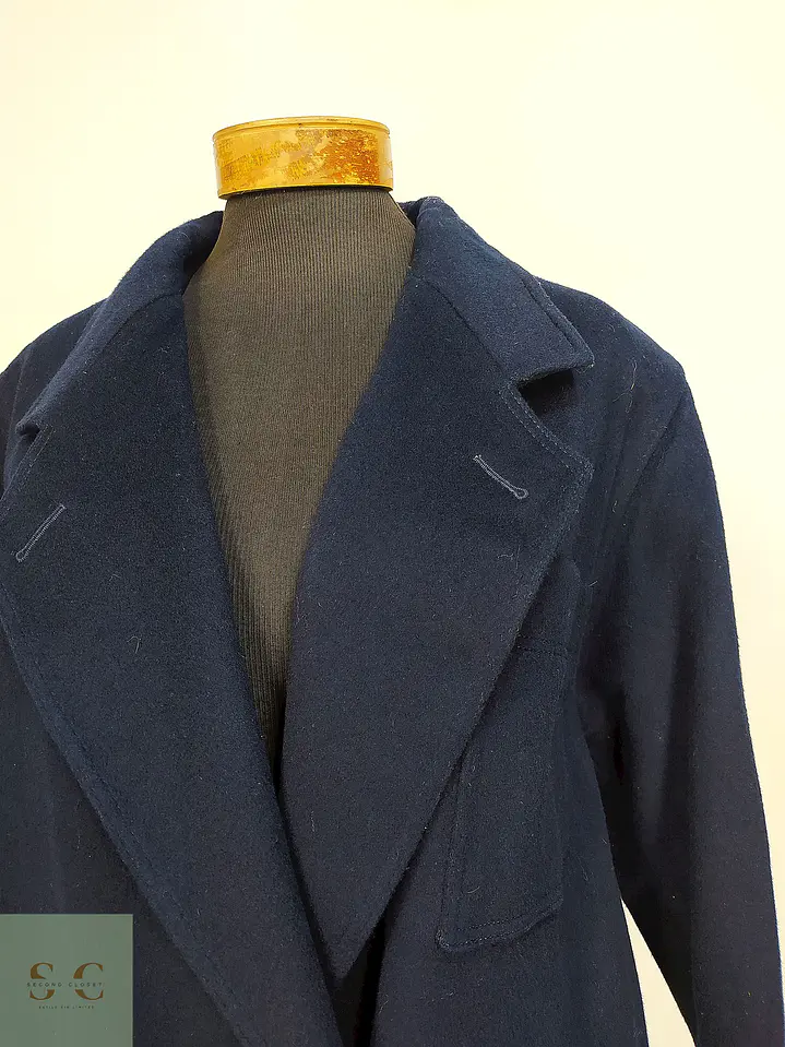 Abrigo Sobretodo de Lana Azul Marino Morton Bernard Talla L/XL 11