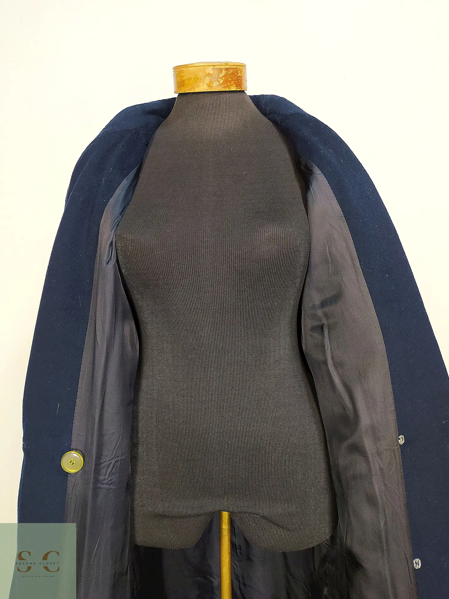 Abrigo Sobretodo de Lana Azul Marino Morton Bernard Talla L/XL 16