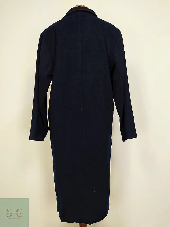 Abrigo Sobretodo de Lana Azul Marino Morton Bernard Talla L/XL 17