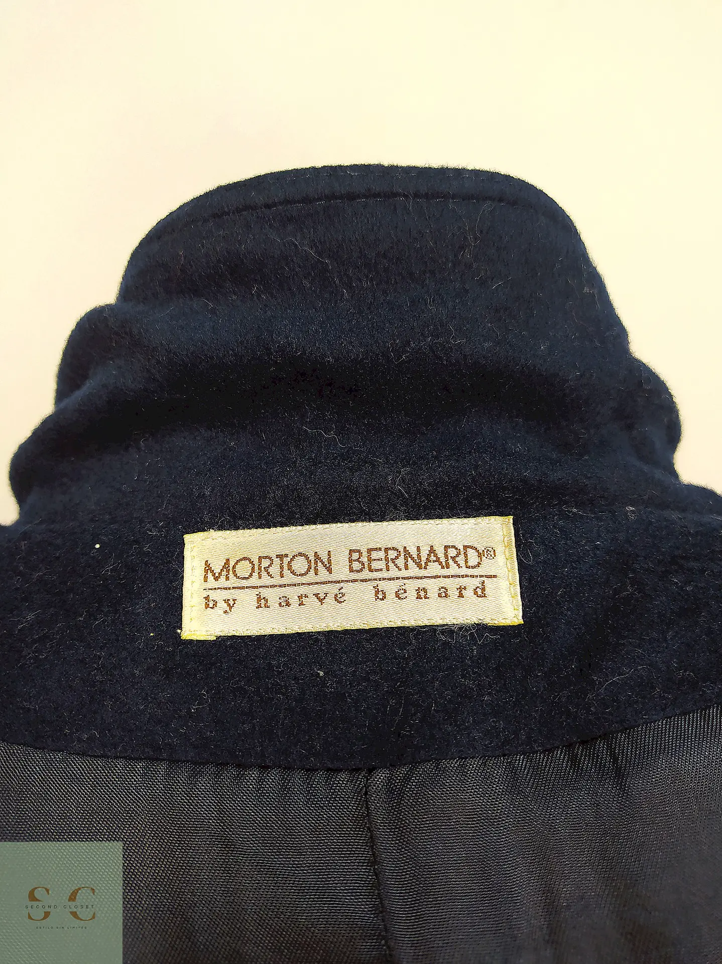 Abrigo Sobretodo de Lana Azul Marino Morton Bernard Talla L/XL 18