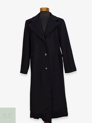 Abrigo Largo Sastre de Paño Negro Talla XL