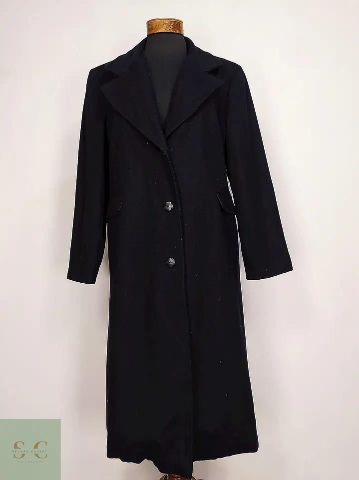 Abrigo Largo Sastre de Paño Negro Talla XL 2