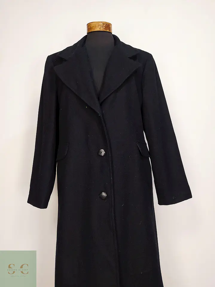 Abrigo Largo Sastre de Paño Negro Talla XL 3