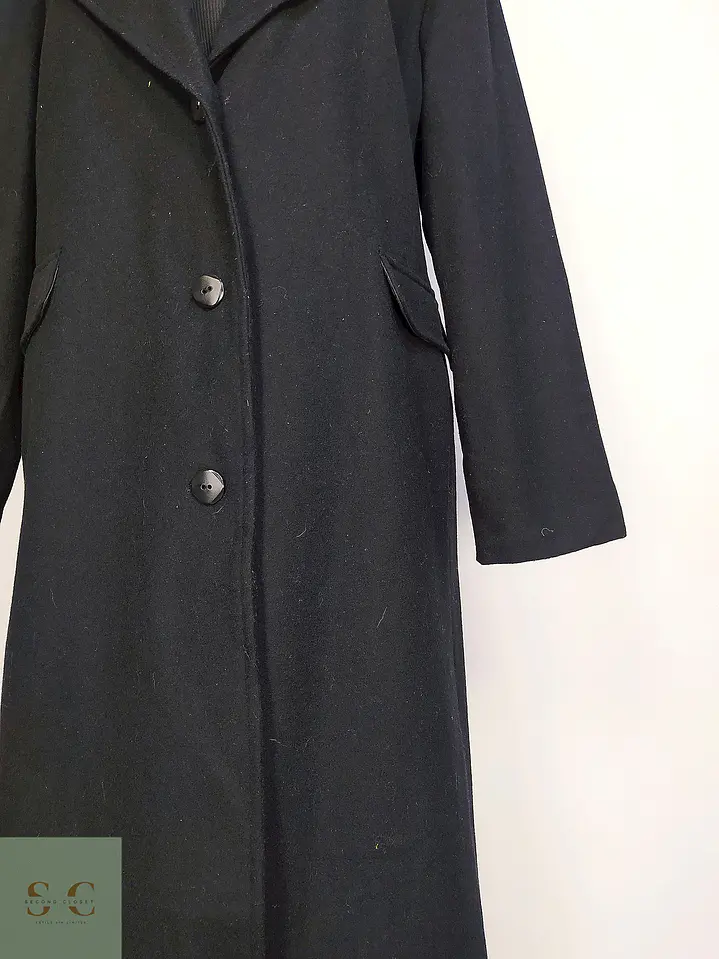 Abrigo Largo Sastre de Paño Negro Talla XL 6