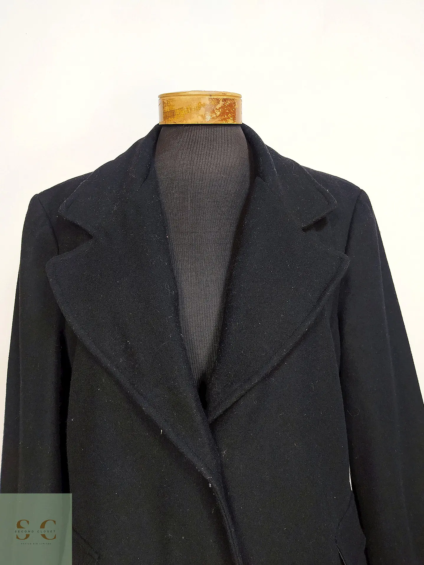 Abrigo Largo Sastre de Paño Negro Talla XL 8