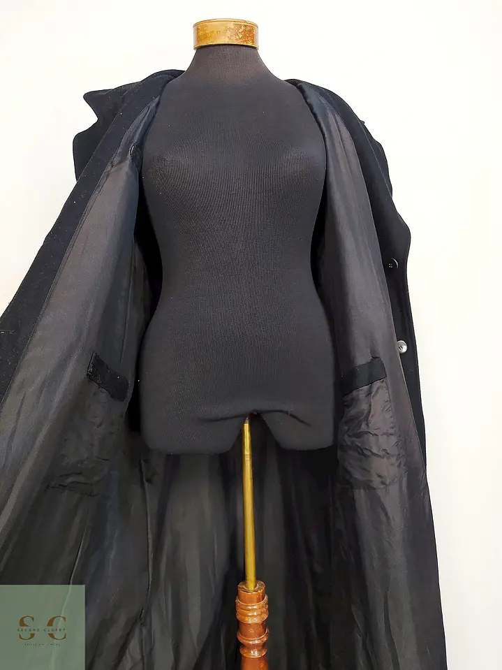 Abrigo Largo Sastre de Paño Negro Talla XL 12