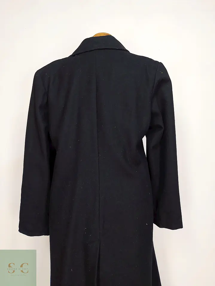 Abrigo Largo Sastre de Paño Negro Talla XL 16