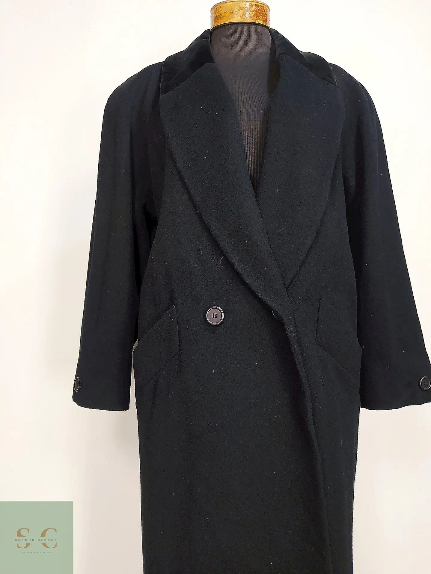 Abrigo Largo Clásico de Paño Jones New York Talla XXL 7