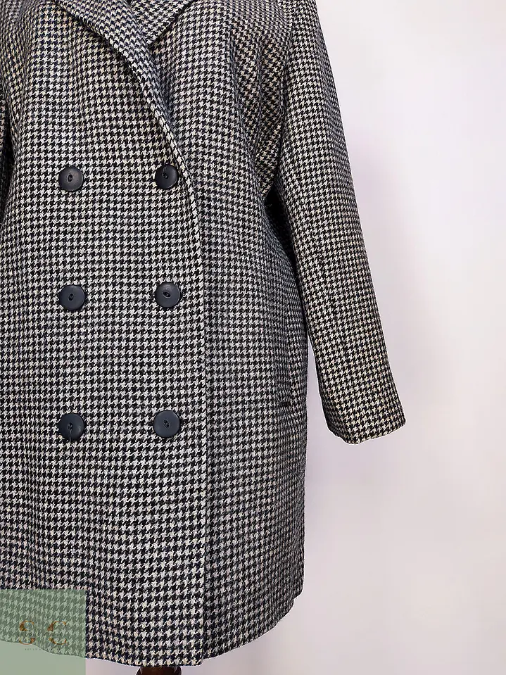 Abrigo Cruzado de Lana en Pata de Gallo Alorna Dillard's Talla L 5