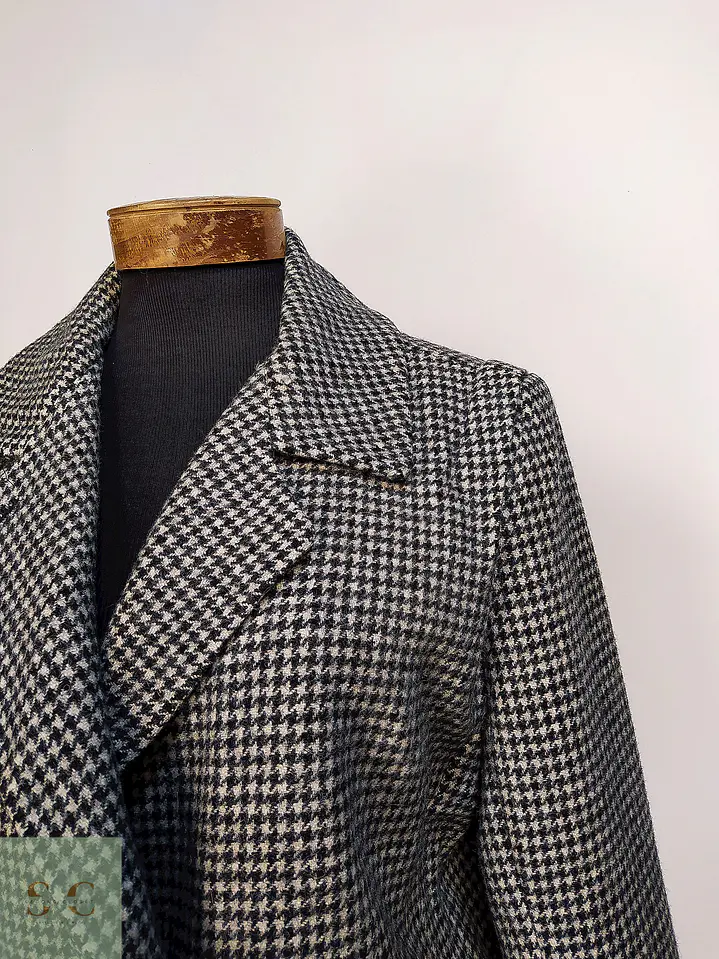 Abrigo Cruzado de Lana en Pata de Gallo Alorna Dillard's Talla L 9