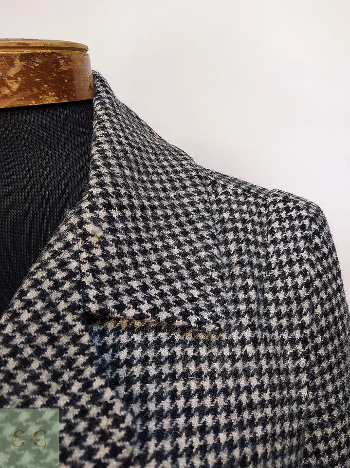 Abrigo Cruzado de Lana en Pata de Gallo Alorna Dillard's Talla L 10